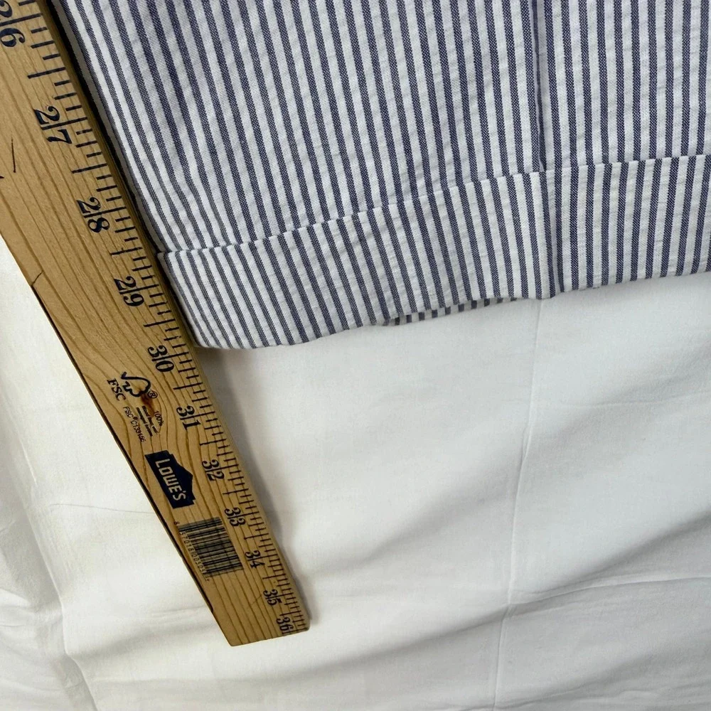 Mens Striped Pleated Dress Pants Navy White‎ Classic Fit Casual Formal